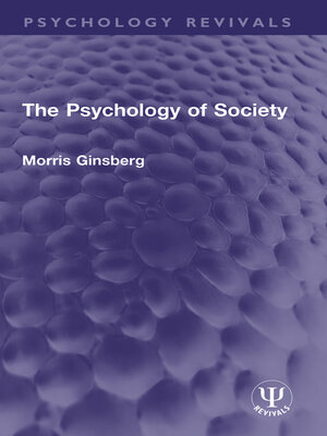 cover image of The Psychology of Society